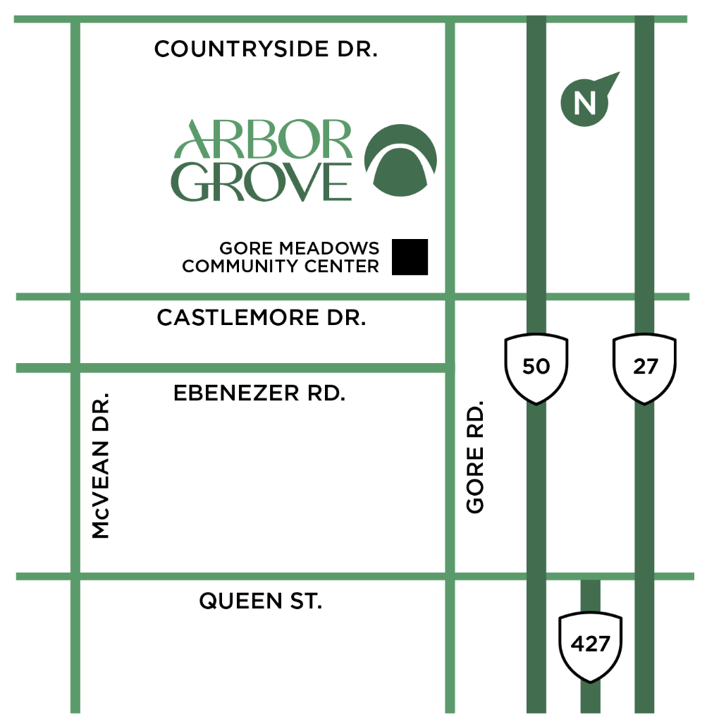Arbor Grove location map - Castlemore, Brampton